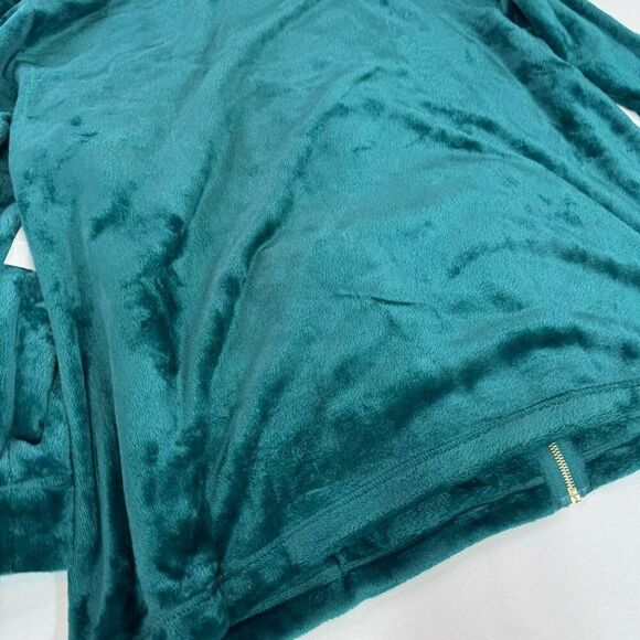 Catherine's Fleece Jacket Womens 3X Green Full Zip New Fuzzy Mock Neck - Picture 7 of 8